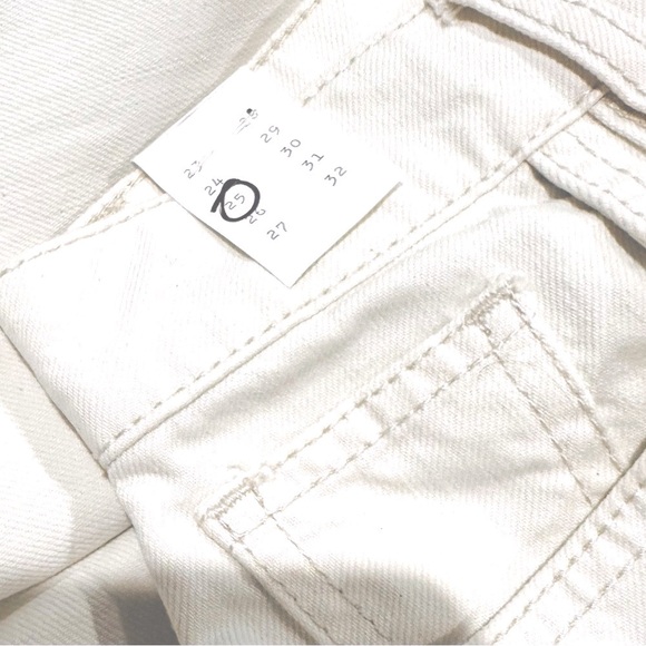 👖👠 CURRENT/ELLIOTT *NWT* Vintage Crop Slim Jeans Preppy | Ivory Cream | Sz 25 - Picture 4 of 7